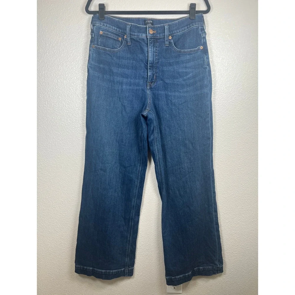J. Crew Classic Wide-Leg Jean in All-Day Stretch Portside Azure Wash Size‎ 30